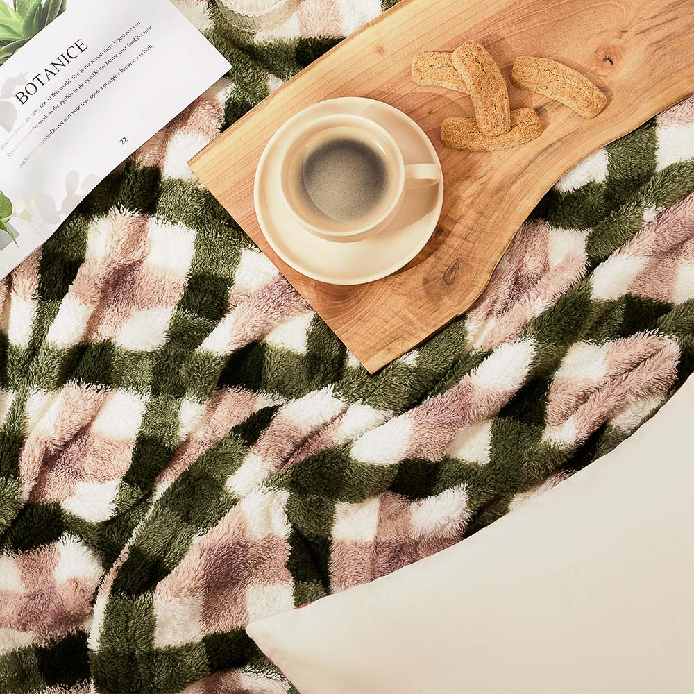 PROVANCE Кантри Плед клетка тедди, 150х200см, 100% полиэстер, арт.№ 486-217