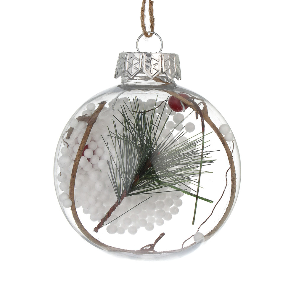 СНОУ БУМ Шар 8 см, прозрачный с декором внутри, 2 вида, арт.№ 373-604