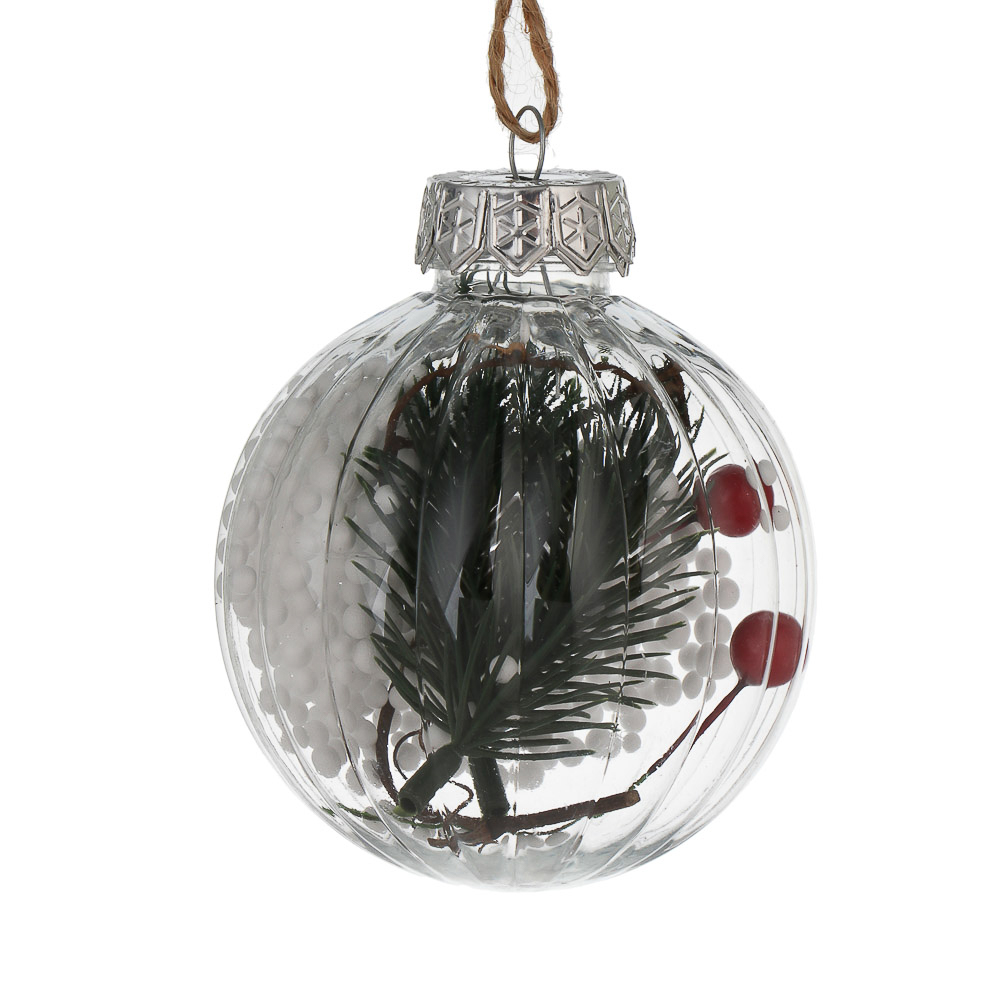СНОУ БУМ Шар 8 см, прозрачный с декором внутри, 2 вида, арт.№ 373-604
