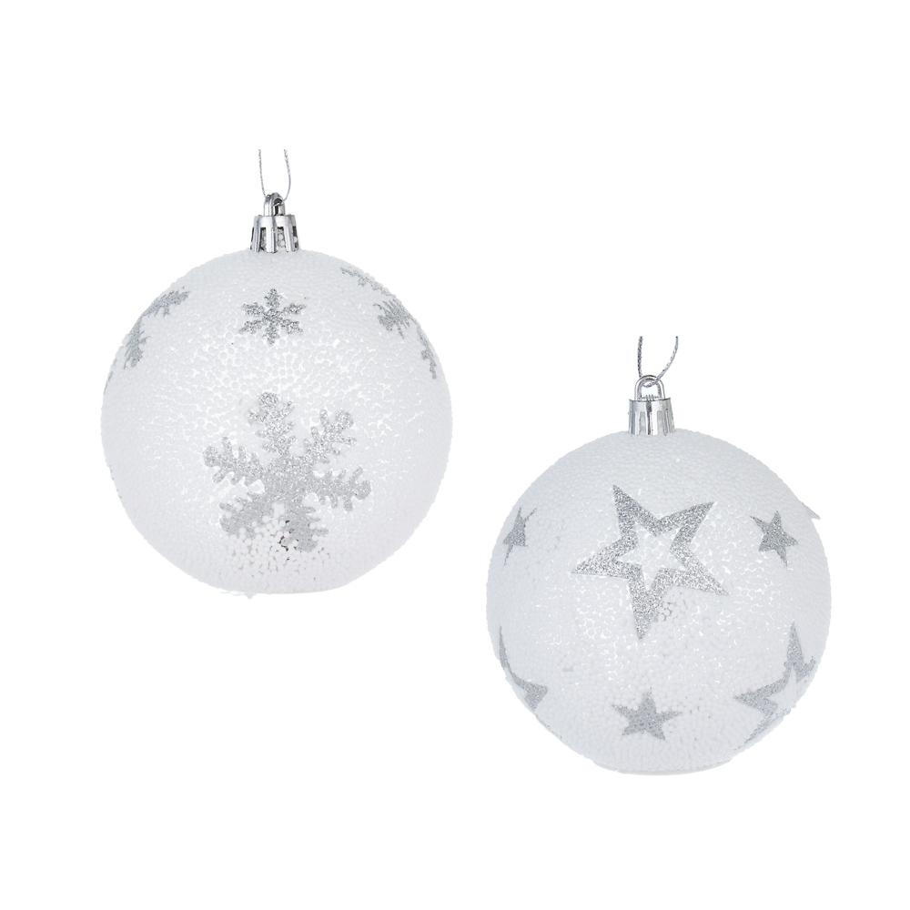 СНОУ БУМ Шар 8см с рисунком, LED, 2 вида, арт.№ 373-607