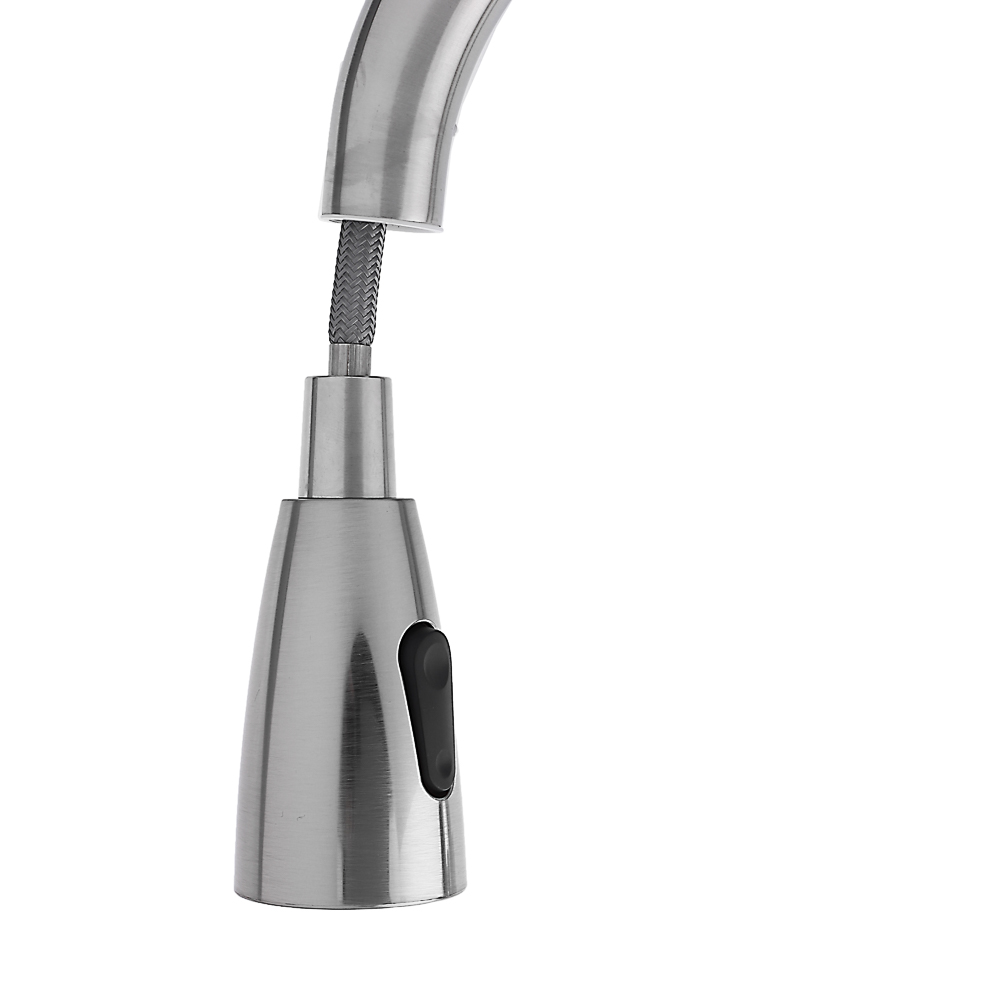 СоюзКран Смеситель для кухни, выдвижной излив 40см, керам. картридж 35мм, нерж. сталь, SS01-E132, арт.№ 567-093