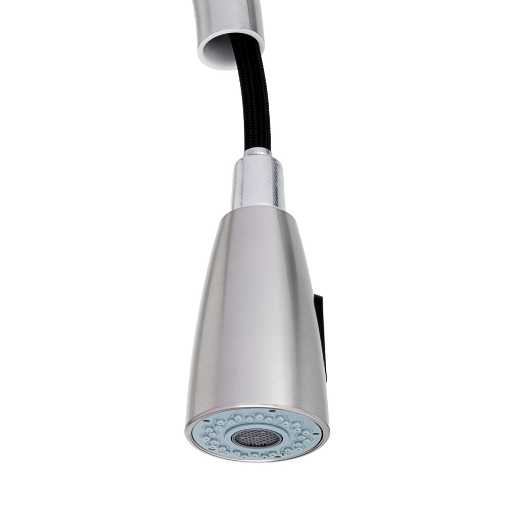 СоюзКран Смеситель для кухни, выдвижной излив 40см, керам. картридж 35мм, нерж. сталь, SS01-E132, арт.№ 567-093