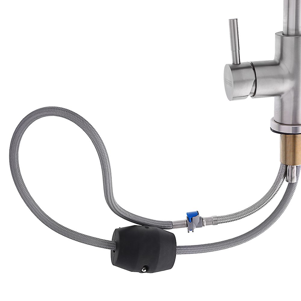 СоюзКран Смеситель для кухни, выдвижной излив 40см, керам. картридж 35мм, нерж. сталь, SS01-E132, арт.№ 567-093