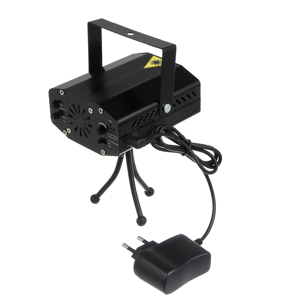 Проектор лазерный "Форма-3", 12.2х9.2х5.2см, 2LED, красн./зел., 3 режима, AC110V-240V,50-60 Гц, 240В, арт.№ 351-732