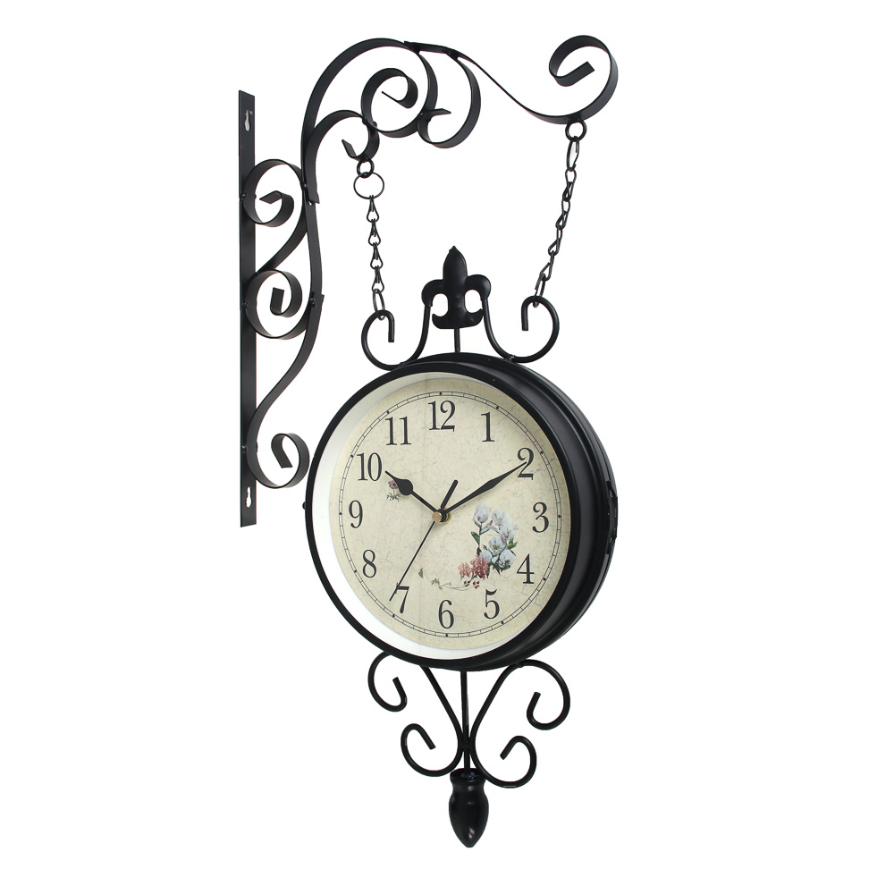LADECOR CHRONO Часы настенные металлические, 31x9x56 см, 1xAA, цвет черный, арт.№ 581-959