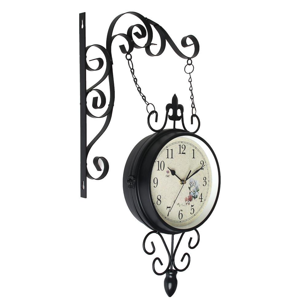 LADECOR CHRONO Часы настенные металлические, 31x9x56 см, 1xAA, цвет черный, арт.№ 581-959