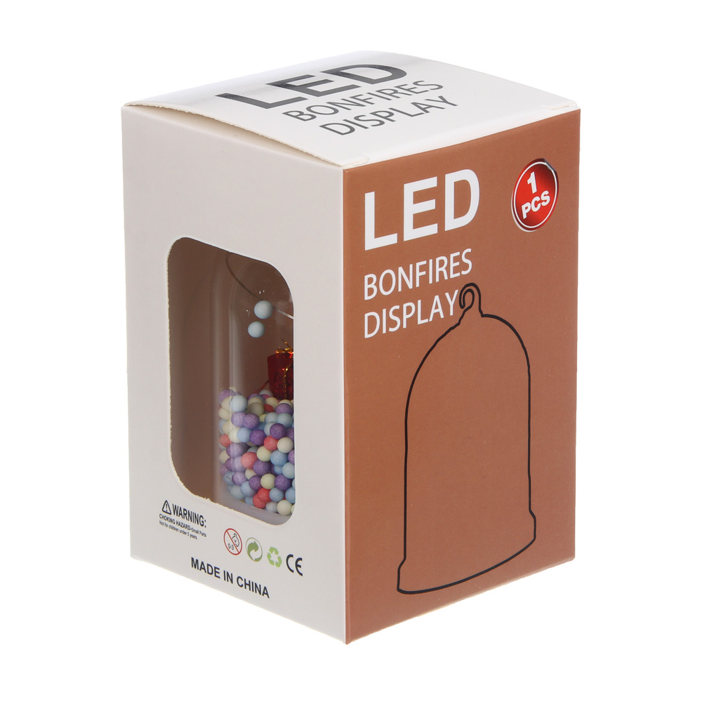 Фигура декор. с подсвет. Новогодняя декорация,10,5х7,2см,6LED, шампань,пост.свеч.,ПП,3хLR1130,3 диз., арт.№ 392-189