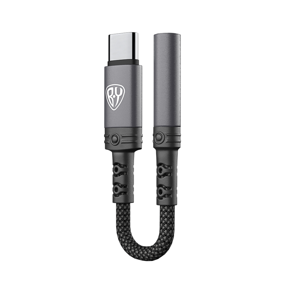 Переходник SoundCore Type-С-AUX (F) 3.5мм mini jack 4pin BY, 0,12 м, позолоченный, нейлон, черный, арт.№ 931-638