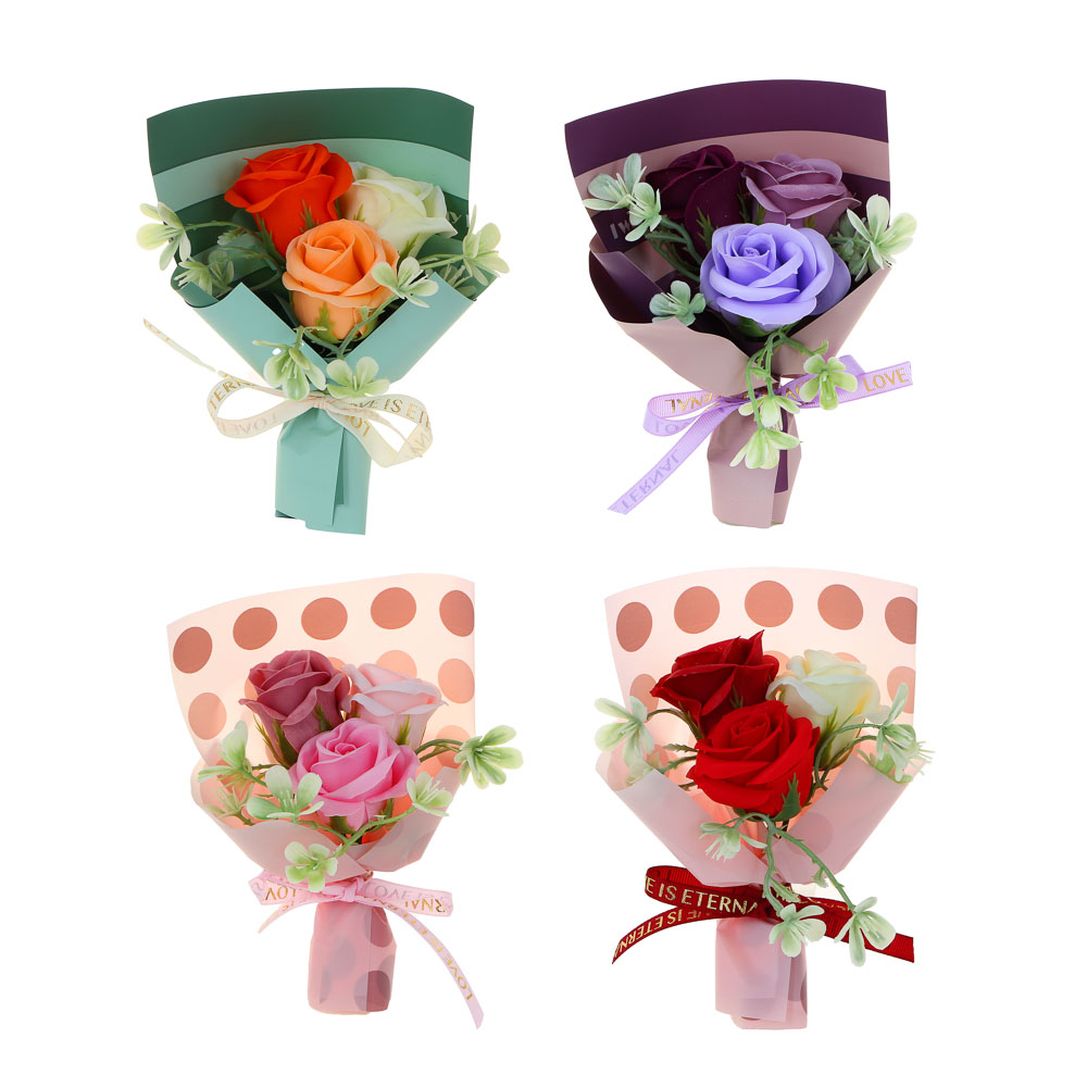 LADECOR Букет из мыльных лепестков, 20,5x13,5x7 см, 4 цвета, арт K-521, арт.№ 516-001