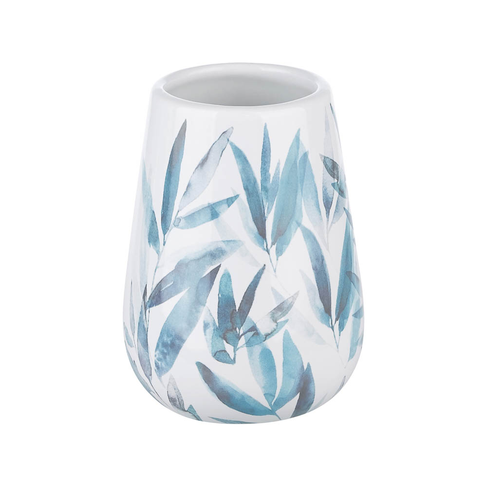 Стакан для зубных щеток Akvarel moroshka, керамика, цвет белый голубой, арт.№ 408-024