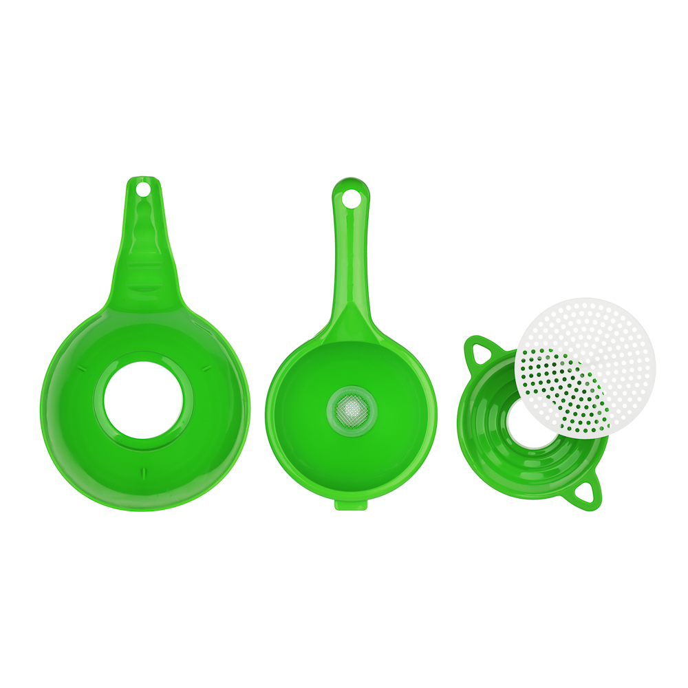 Набор 5 предметов: воронка на 4 диаметра; воронки широкое и узкое горло; ситечки малое и большое, арт.№ 861-498