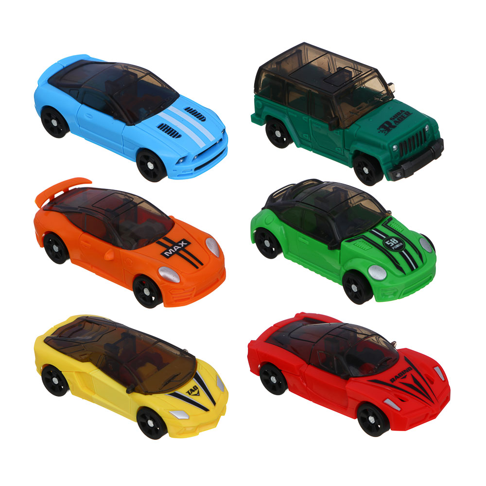 ИГРОЛЕНД Робот "Городские Автороботы", трансформируется в машину, ABS, 9х5х15 см, 6 дизайнов, арт.№ 296-120