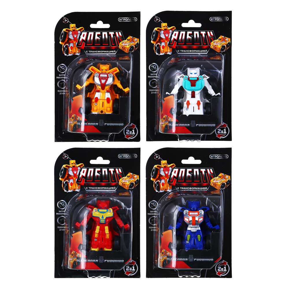 ИГРОЛЕНД Робот маленький, трансформируется в машину, ABS, 20х4,5х13, 4 диз., арт.№ 296-121