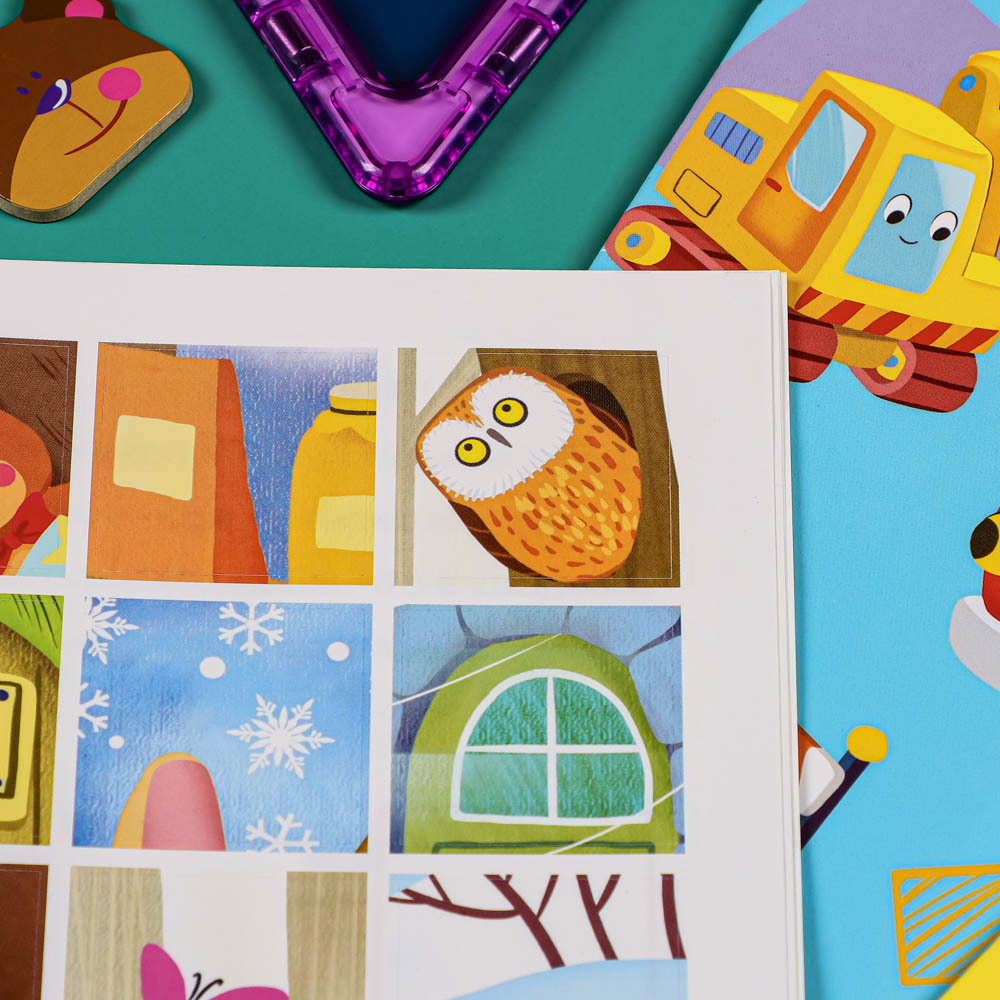 УИД "Развивающие наклейки-квадратики", бумага, 20х20см, 8 стр., 2 дизайна, арт.№ 290-337