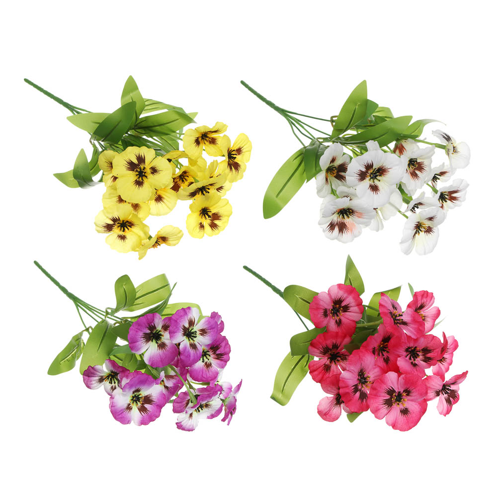 Букет искусственных цветов тм LADECOR фиалки 31 см, арт.№ 001-003