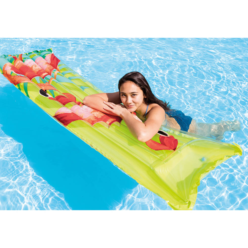 INTEX Матрас пляжный надувной, 183x69см, 2 камеры, 3 цвета, 59720EU, арт.№ 359-258
