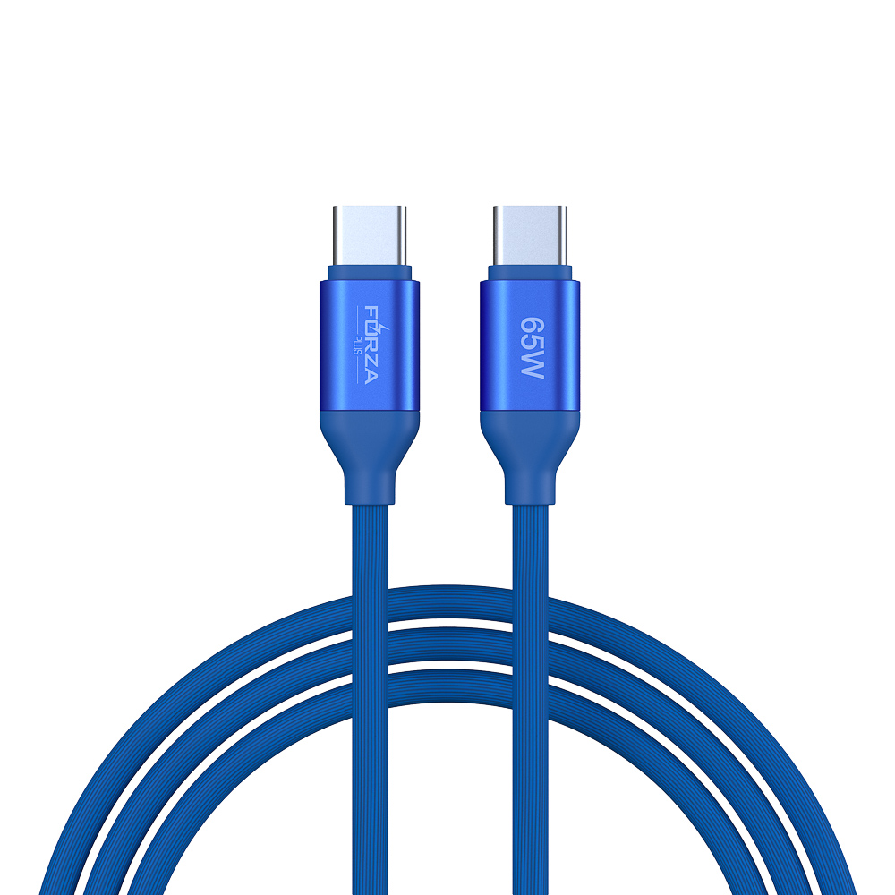 Кабель для зарядки Type C-Type C FORZA Лето, 1м, 3А, Быстрая зарядка, 65Вт, прорез. кабель, пакет, арт.№ 931-087