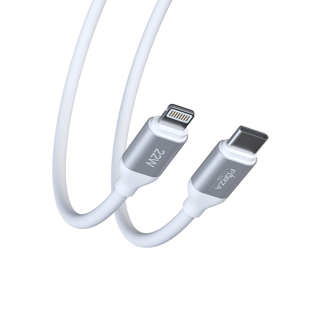 Кабель для зарядки Type C-iP FORZA Лето, 1м, 2.4А, Быстрая зарядка, 22Вт, прорез.кабель, пакет, арт.№ 931-088