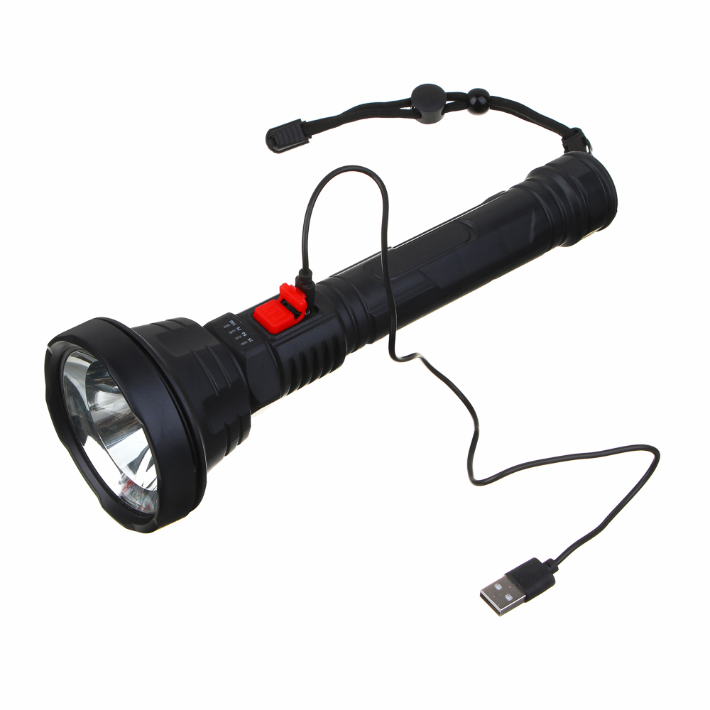 ЕРМАК Фонарь ручной аккумуляторный, 1 LED, 3 режима, 800мАч, 25,5х8см, арт.№ 224-075