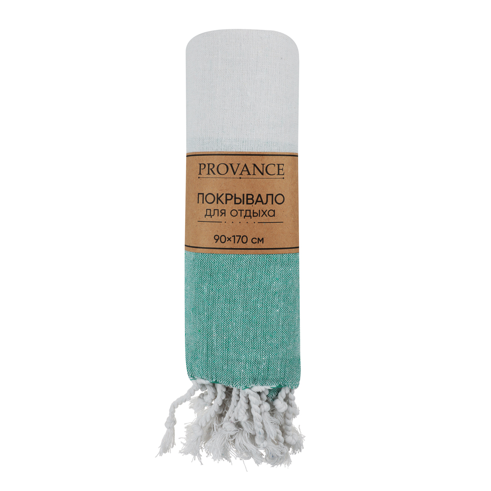 PROVANCE Саммер Покрывало для отдыха 90х170см, 75% хлопок 25% полиэстер, морская волна, арт.№ 496-030