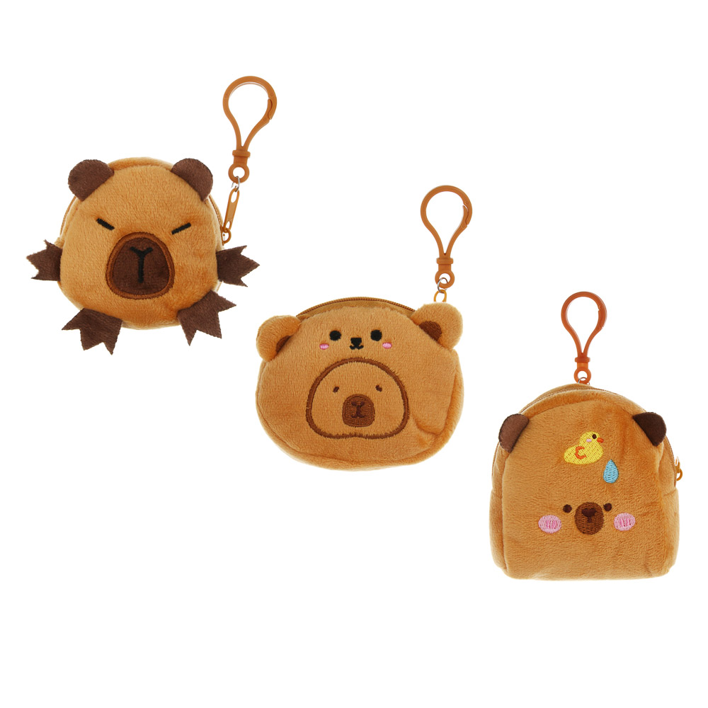 Монетница детская мягкая "Капибарик", полиэстер, пластик, тм ИГРОЛЕНД, 1811-37, арт.№ 025-043