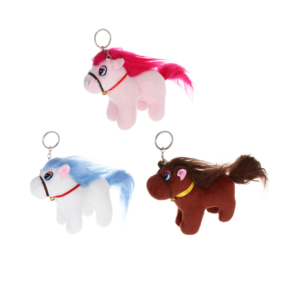 СНОУ БУМ Мягкий сувенир Лошадка 13x14x5 см, полиэстер, 3 дизайна, арт.№ 394-558