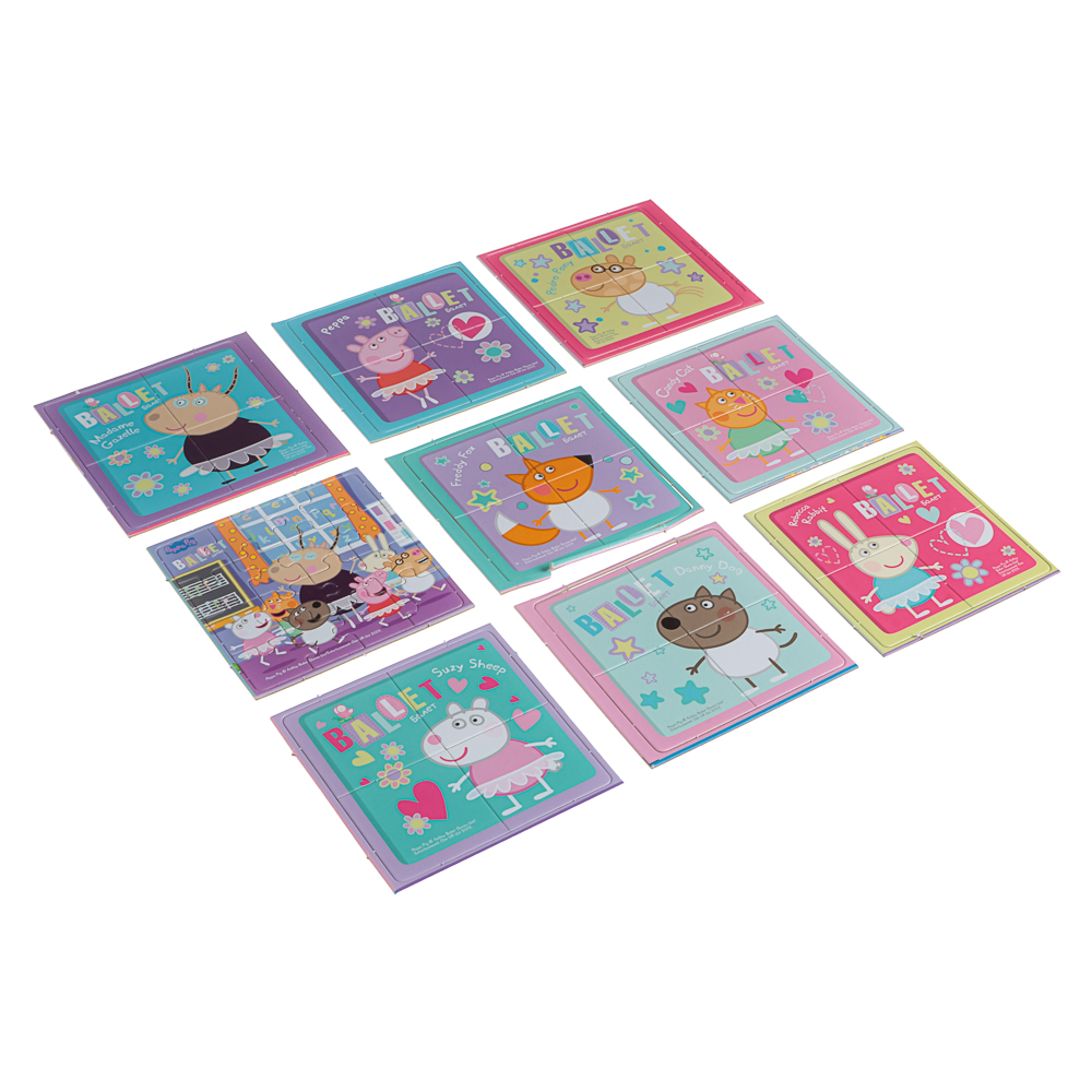 Свинка Пеппа Настольная игра, Карусель-лото+пазл 16 элементов, 21,5x6x21,5 см, арт.№ 285-256