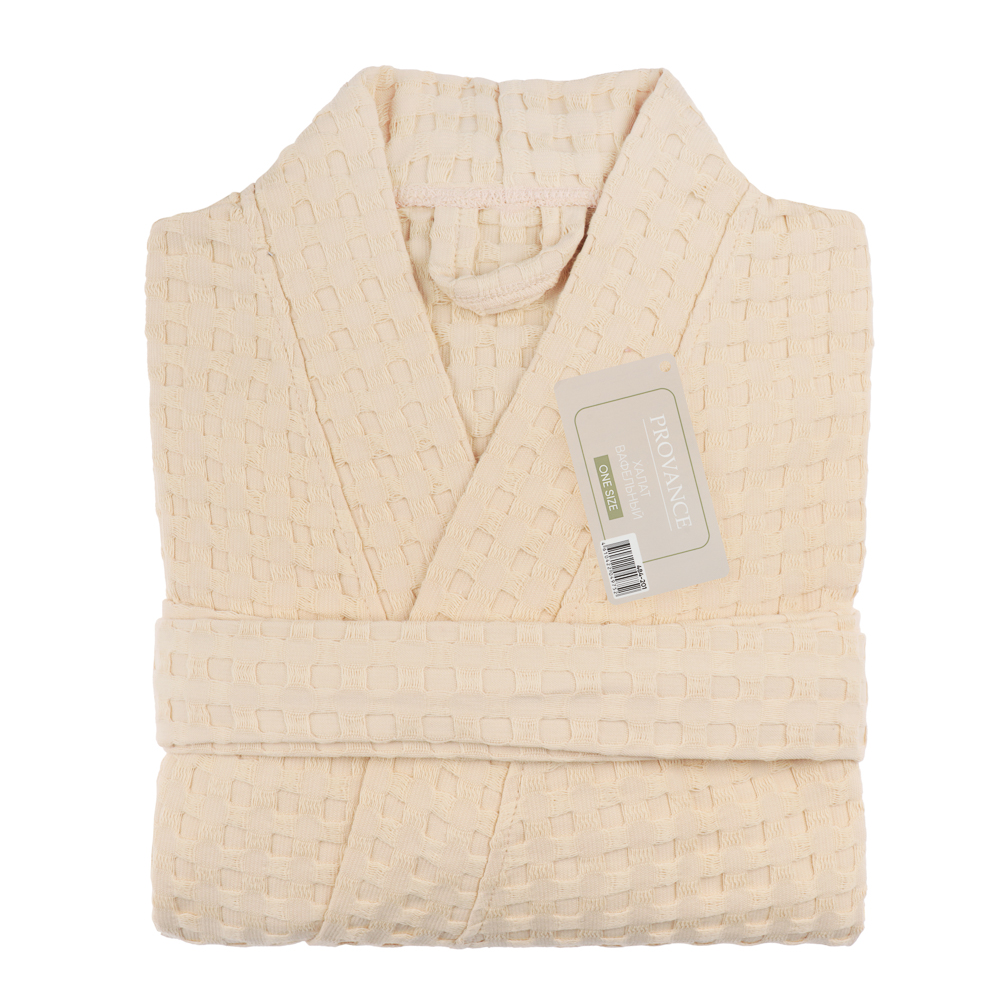 Халат вафельный one size PROVANCE Монблан, 100% хлопок, 300 г/м2, бежевый, арт.№ 484-201