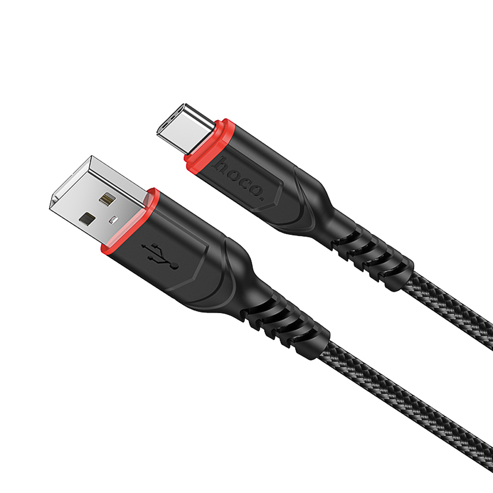 Кабель для зарядки USB(A)-Type C hoco. модель X59 Victory, 1 м, черный, арт.№ 931-584