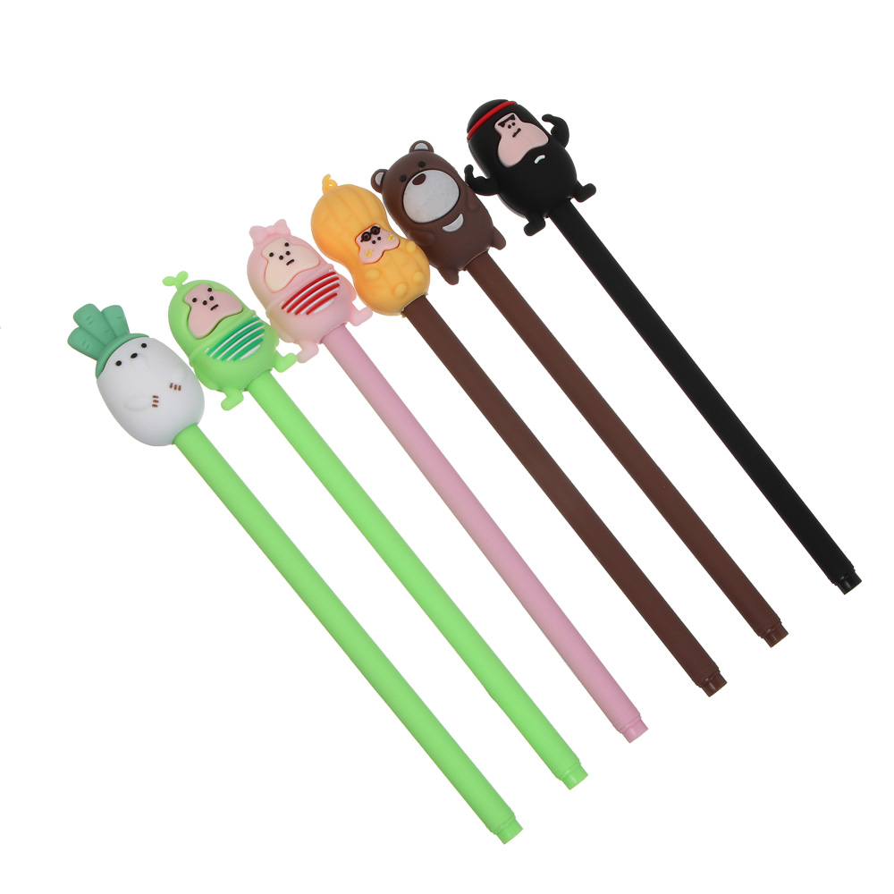 Ручка гелевая синяя "Веселая компания", 6 дизайнов, шоу-бокс, арт.№ 591-294