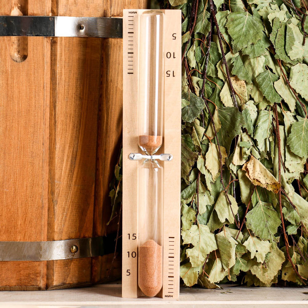 Часы песочные для бани и сауны закрытые ЧПС-1Ш (15 мин) в коробке, арт.№ 364-293