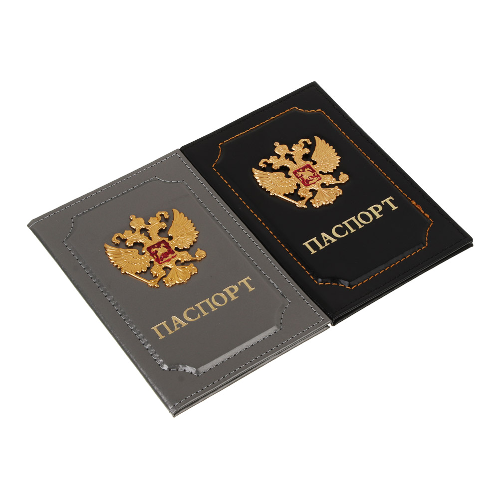 Обложка для паспорта с кокардой тм ЮНИLOOK, металл, ПУ, арт.№ 334-166