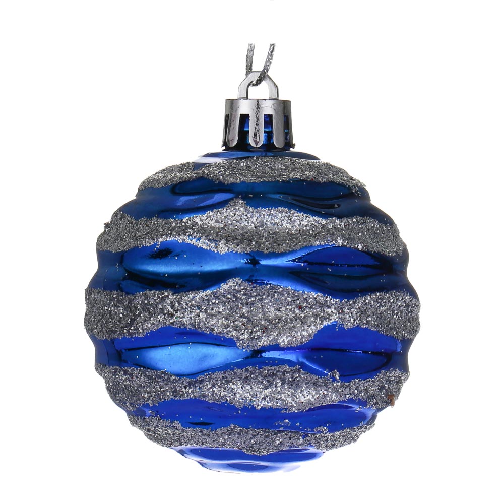 СНОУ БУМ Набор шаров 6 см, 6 шт, синий-серебро, 26-195, арт.№ 373-610