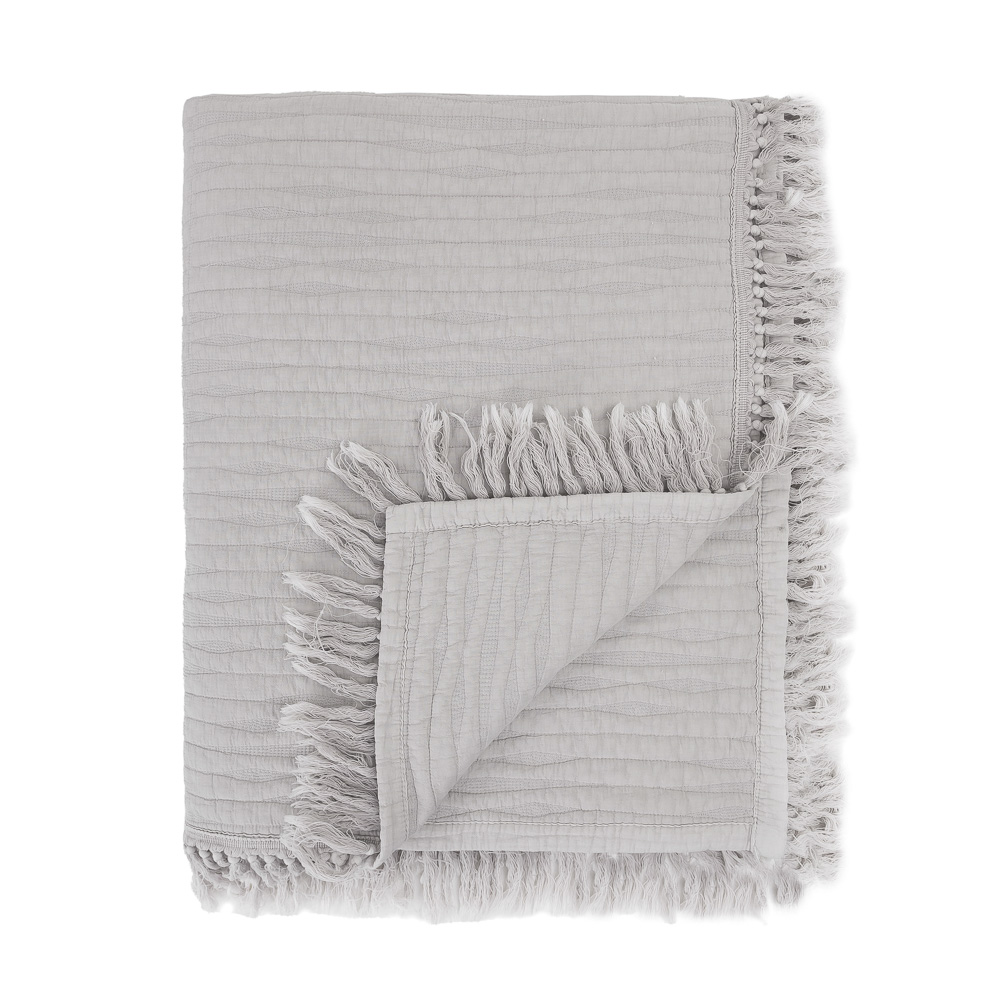 BY COLLECTION Покрывало объемное волна 260х260см, 100% хлопок, бежевый, арт.№ 486-184