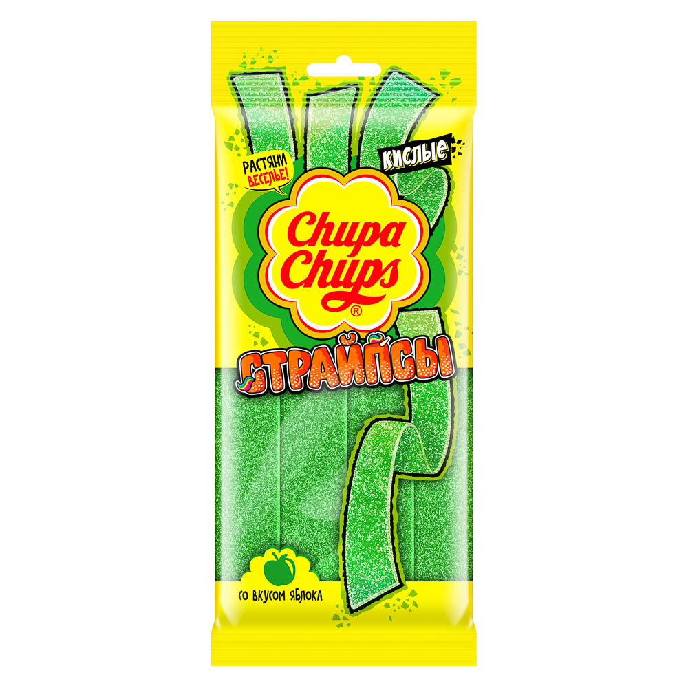 Мармелад Chupa Chups Страйпсы со вкусом зеленого яблока, 120г, арт.№ 209-052