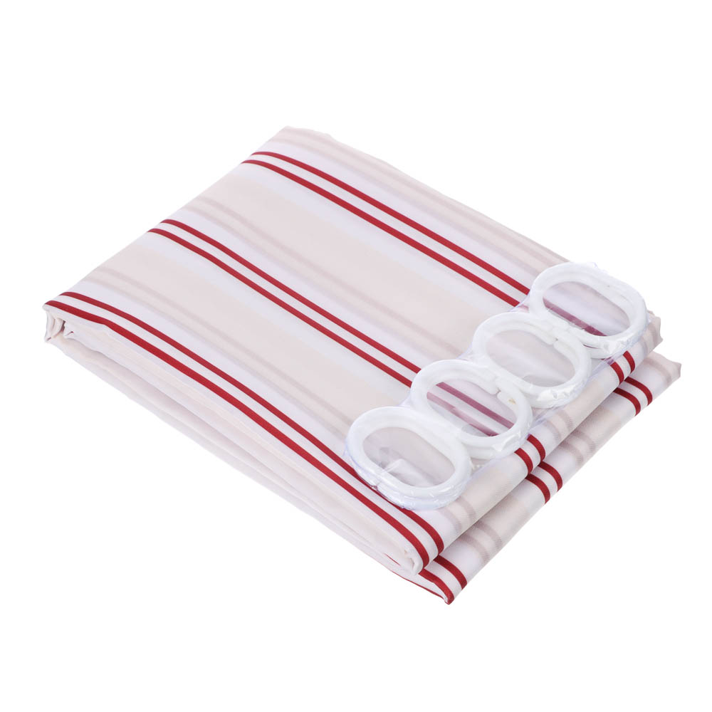 Штора для ванной тм VETTA Черри Stripes, полиэстер, 180*180см, арт.№ 461-682