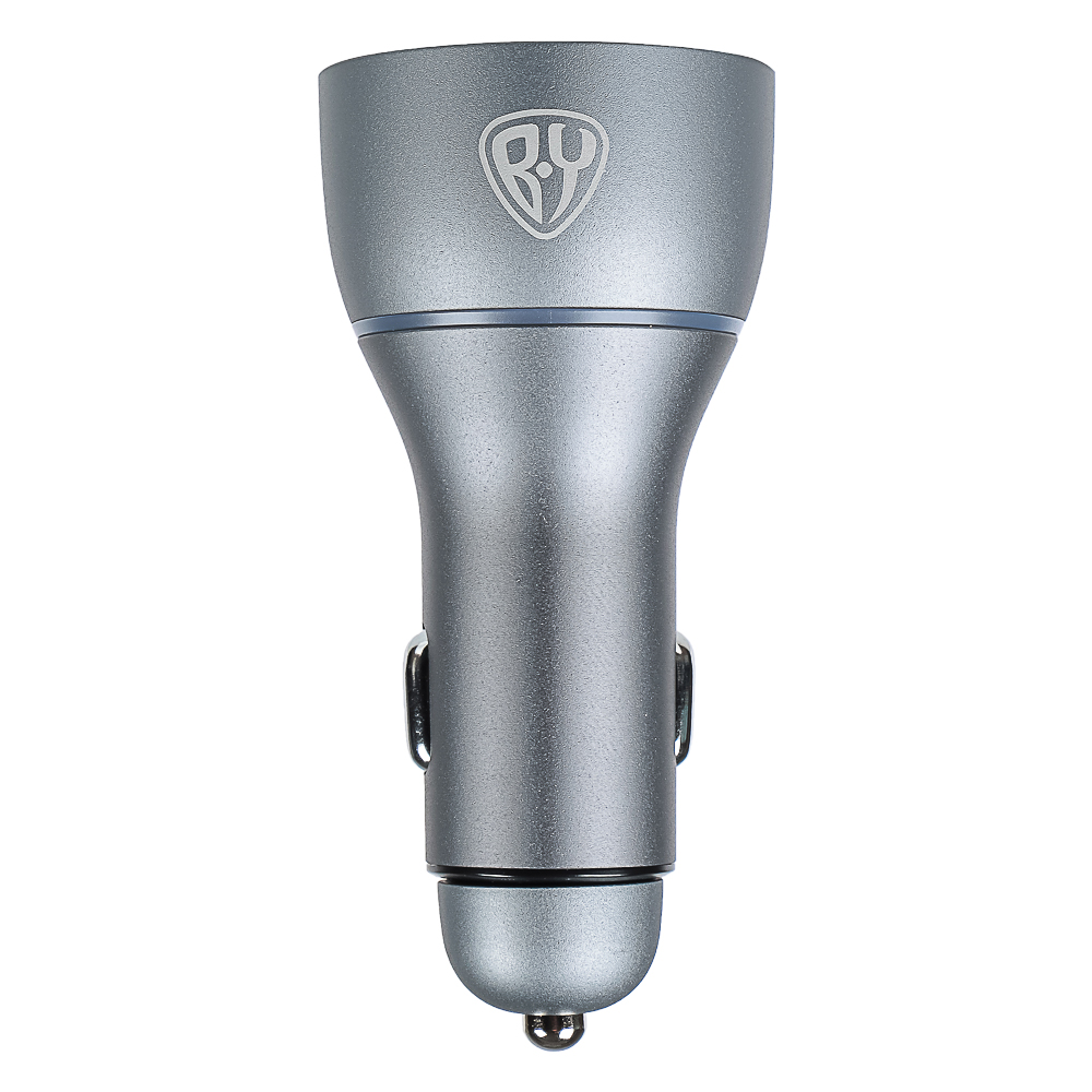 BY Зарядное устройство в авто с подсветкой 12/24 В, 100 Вт QC, PD 2*Type-c/USB-A, алюминий, пластик, арт.№ 738-044