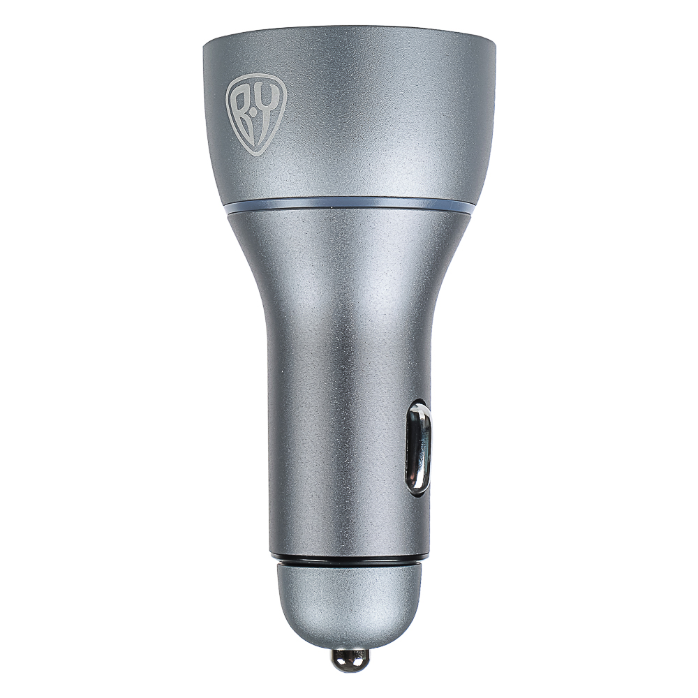 BY Зарядное устройство в авто с подсветкой 12/24 В, 100 Вт QC, PD 2*Type-c/USB-A, алюминий, пластик, арт.№ 738-044