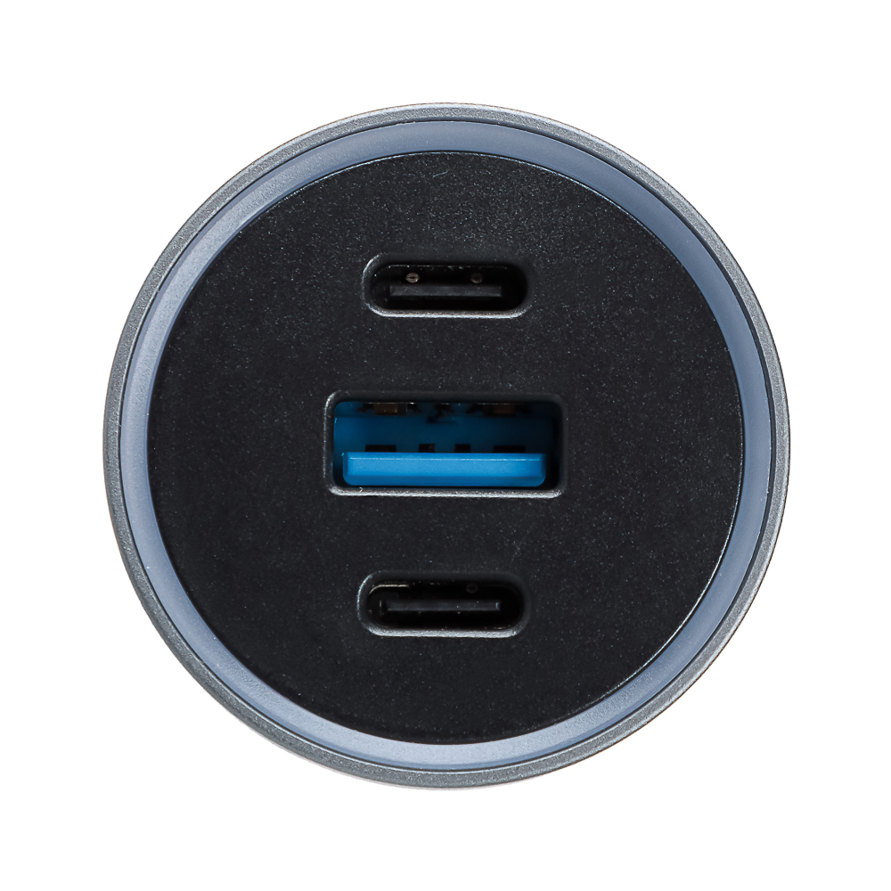 BY Зарядное устройство в авто с подсветкой 12/24 В, 100 Вт QC, PD 2*Type-c/USB-A, алюминий, пластик, арт.№ 738-044