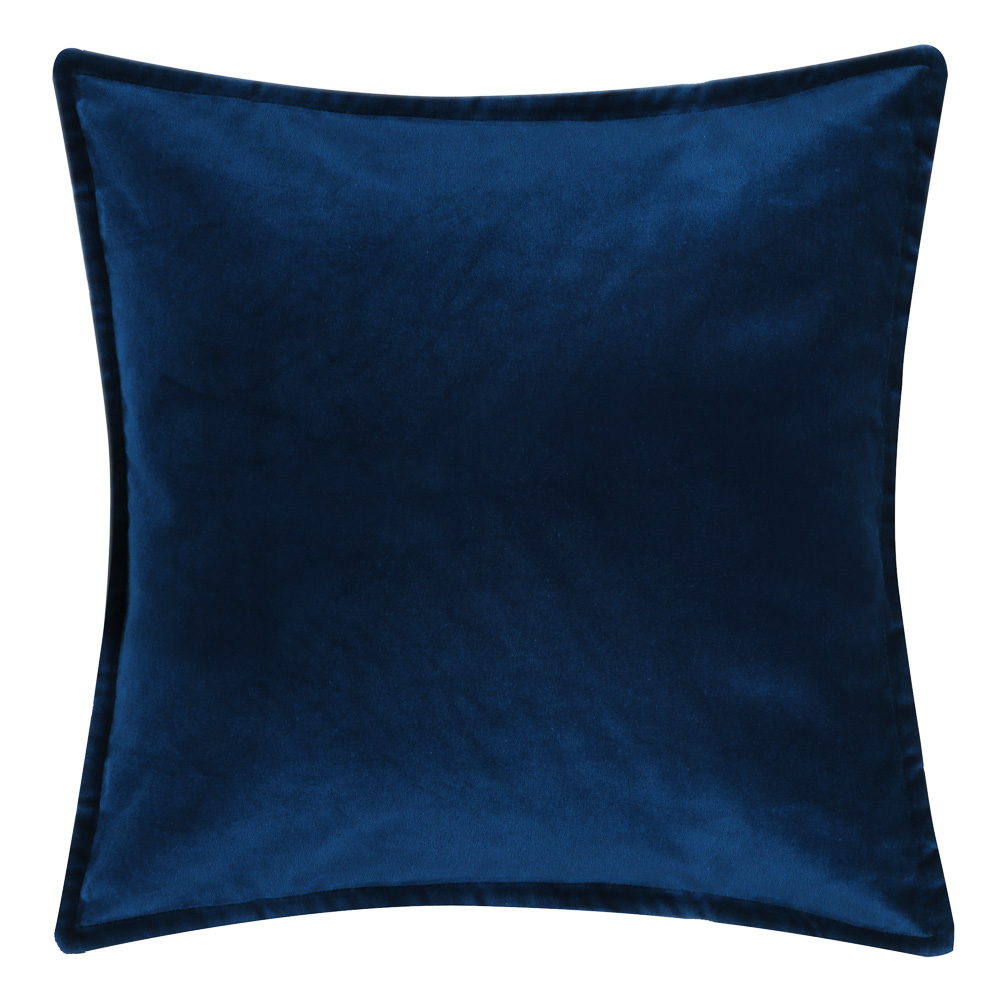 BY COLLECTION Чехол для подушки велюр 50х50см, 100% хлопок, синий, арт.№ 497-059