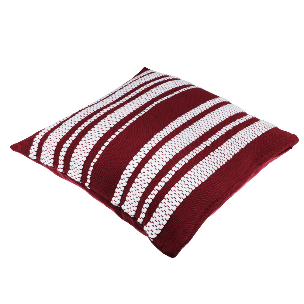 BY COLLECTION Чехол для подушки 50х50см, 100% хлопок, бордовый, арт.№ 497-065