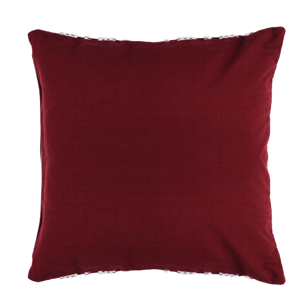 BY COLLECTION Чехол для подушки 50х50см, 100% хлопок, бордовый, арт.№ 497-065