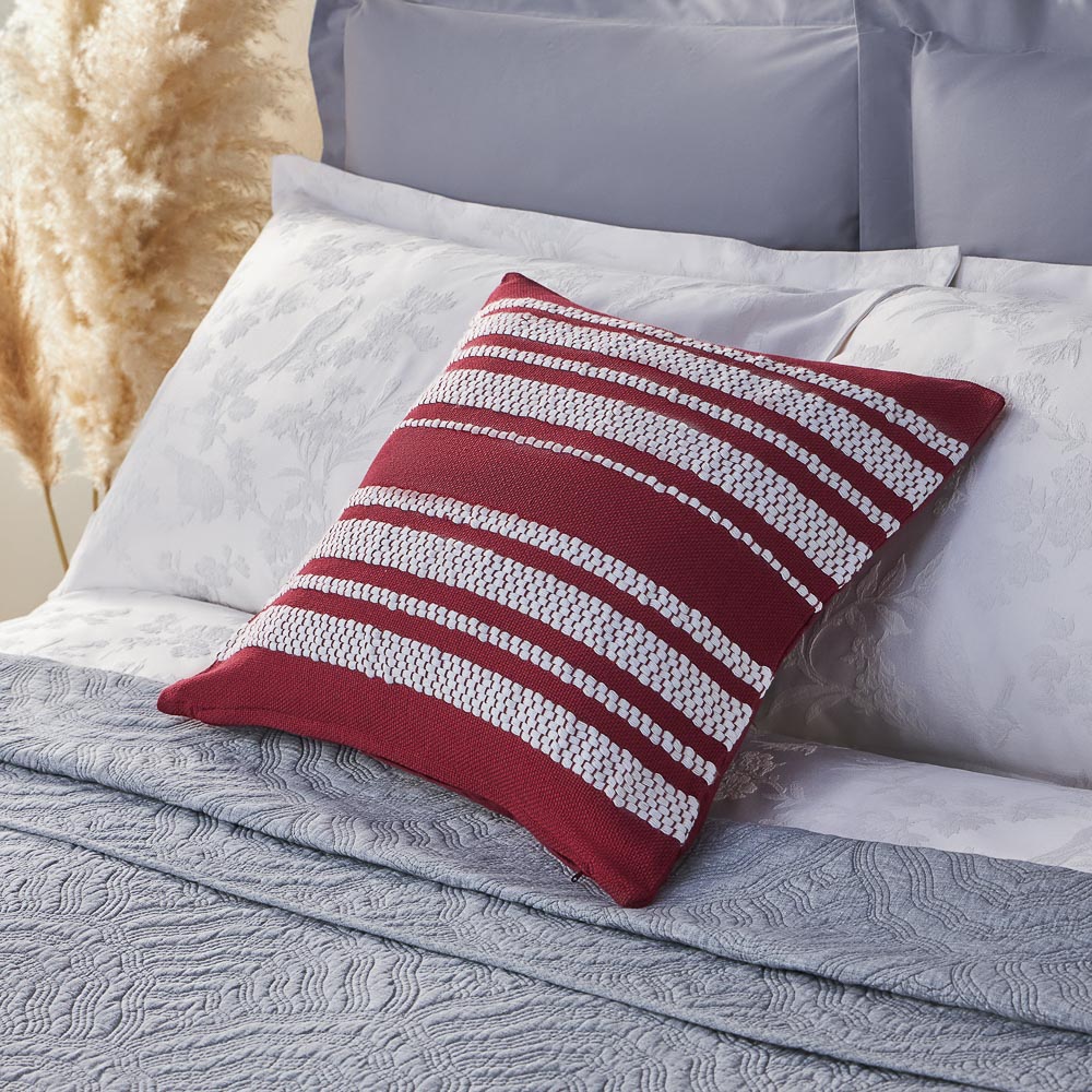 BY COLLECTION Чехол для подушки 50х50см, 100% хлопок, бордовый, арт.№ 497-065