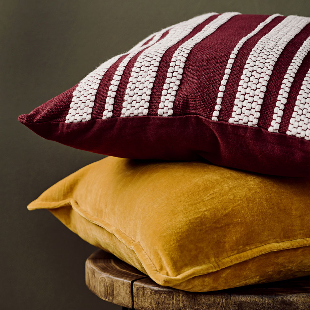 BY COLLECTION Чехол для подушки 50х50см, 100% хлопок, бордовый, арт.№ 497-065