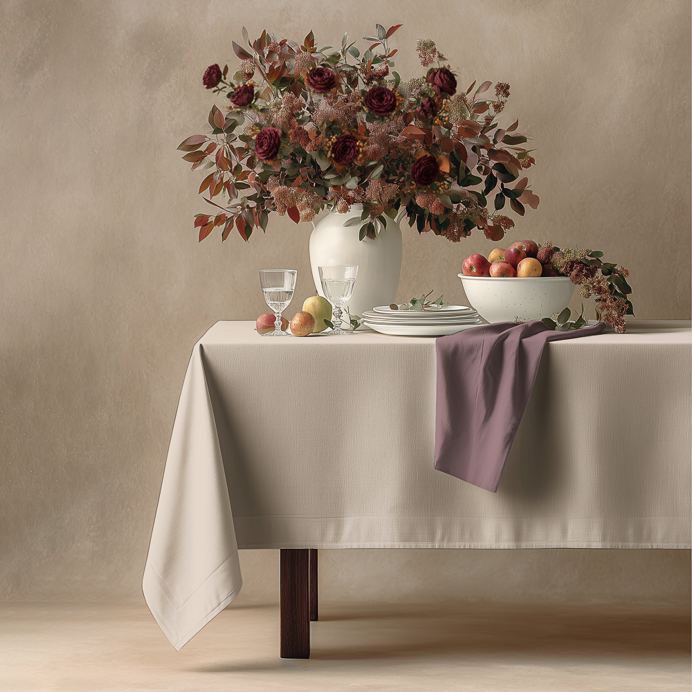 Скатерть текстильная тм PROVANCE Бургунди жаккард, 140х230см, 105г/м2, 100% полиэстер, 2 дизайна, арт.№ 435-203