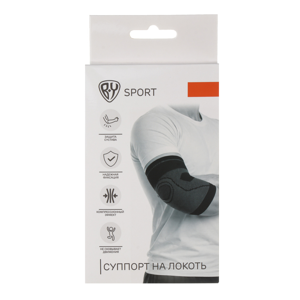 Суппорт на локоть, тм BY SPORT, 25х12см, полиэфирное волокно 50%, полиэстер 35%, латекс 15%, арт.№ 138-061