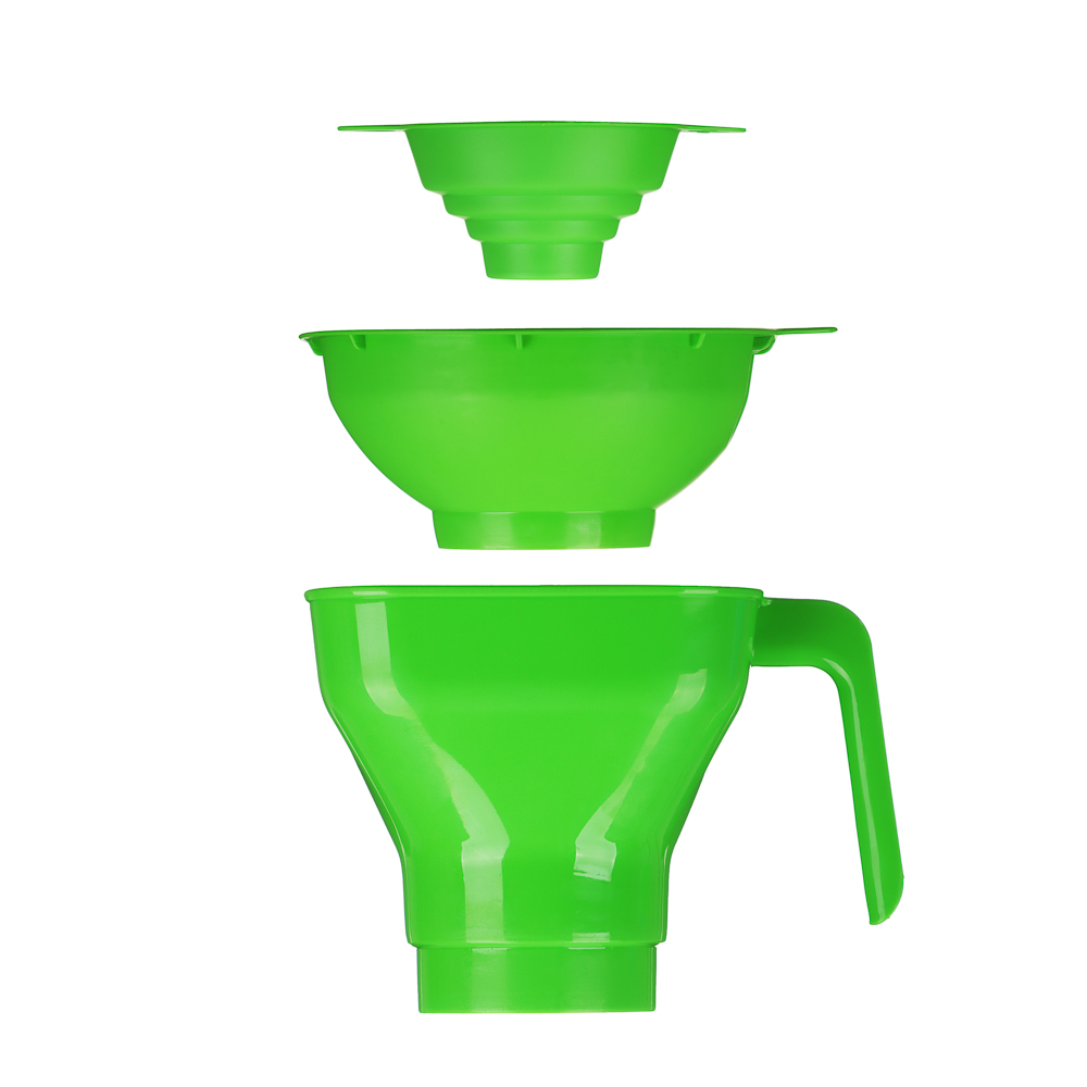 Набор 4 предмета: воронка на 4 диаметра; воронки квадратная и круглая с широким горлом, ситечко, арт.№ 861-499