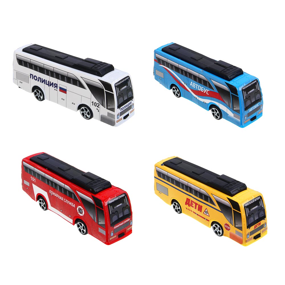 ИГРОЛЕНД Автобус "Спецслужбы", пластик, инерция, 11,5х9х3,5 см, 4 дизайна, арт.№ 292-402