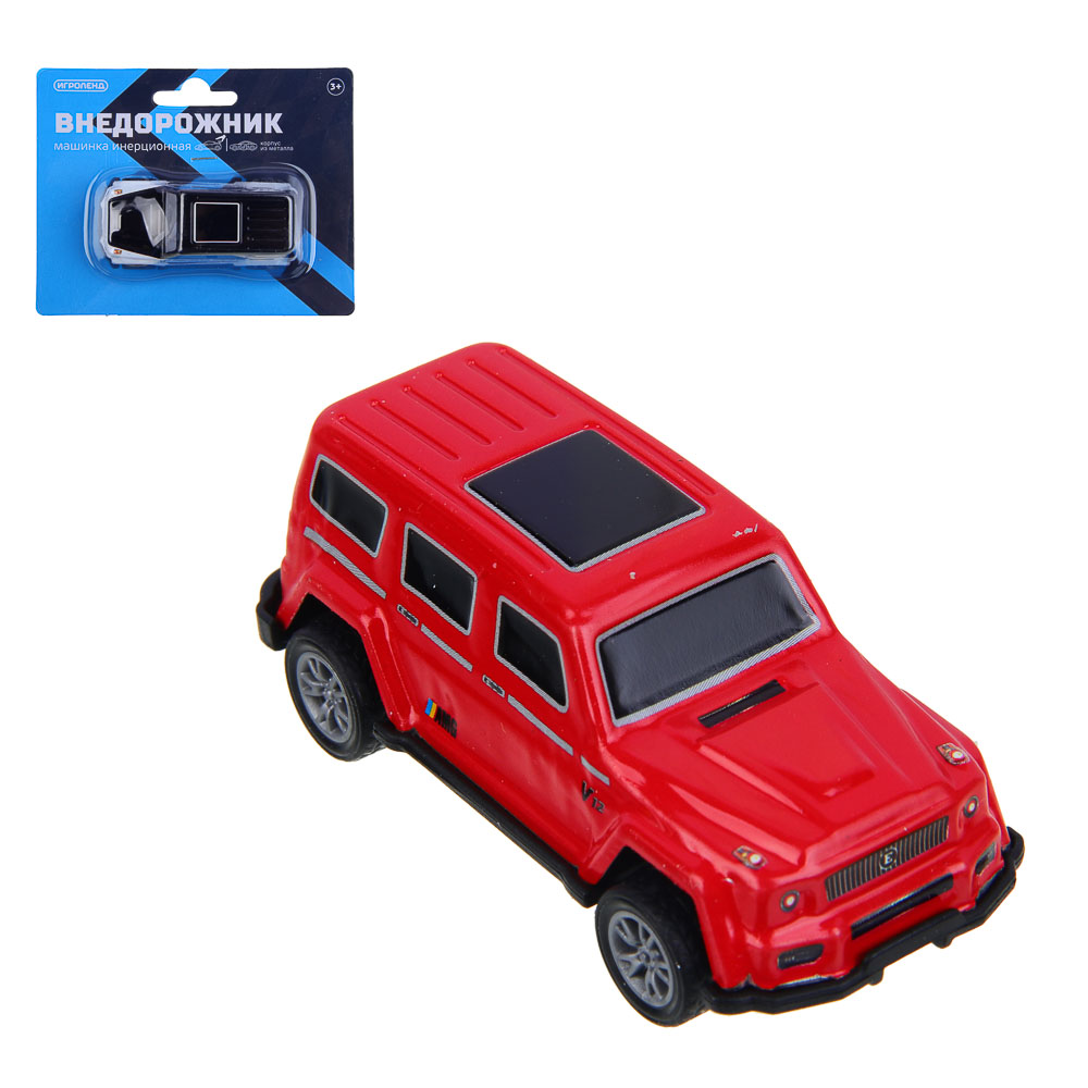 ИГРОЛЕНД Машинка "Внедорожник", инерция, металл, 12х3х14,5 см, 12 дизайнов, арт.№ 292-403