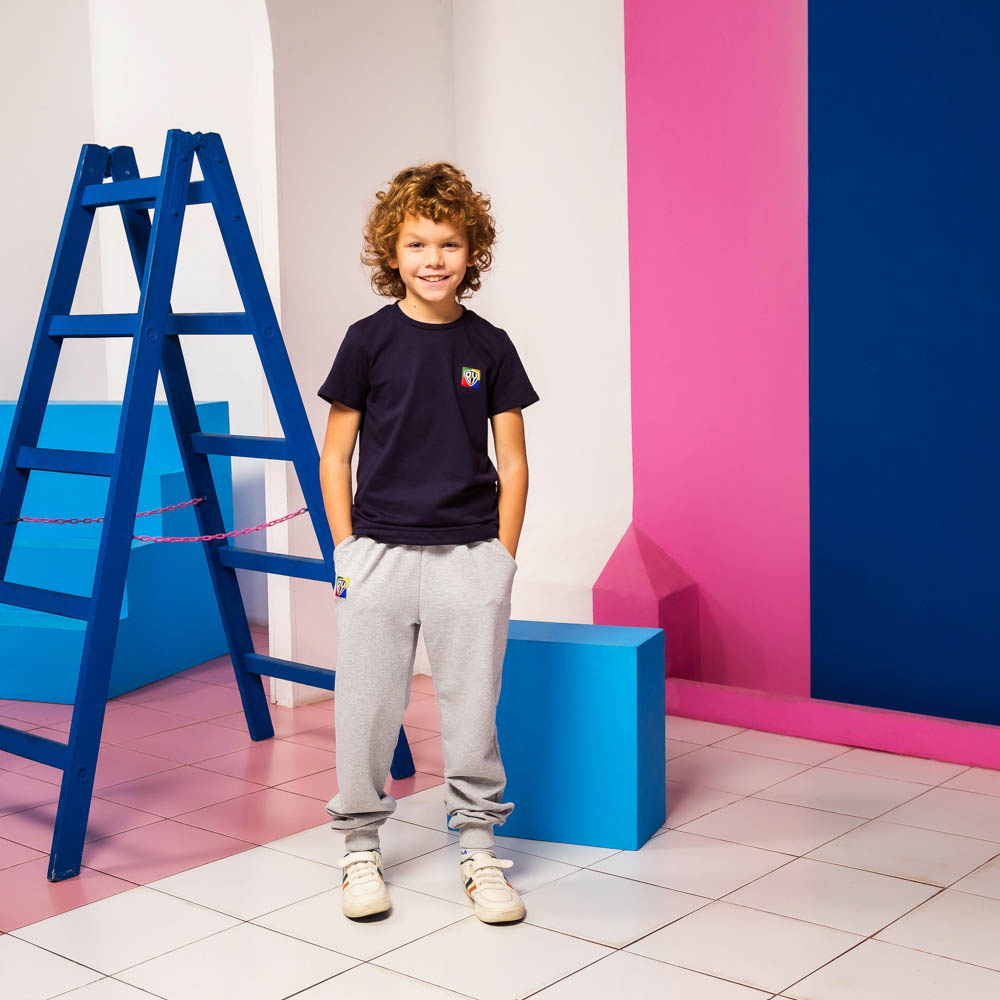 BY Basic Брюки детские, хлопок, цвет серый, размер 110, арт.№ 833-039